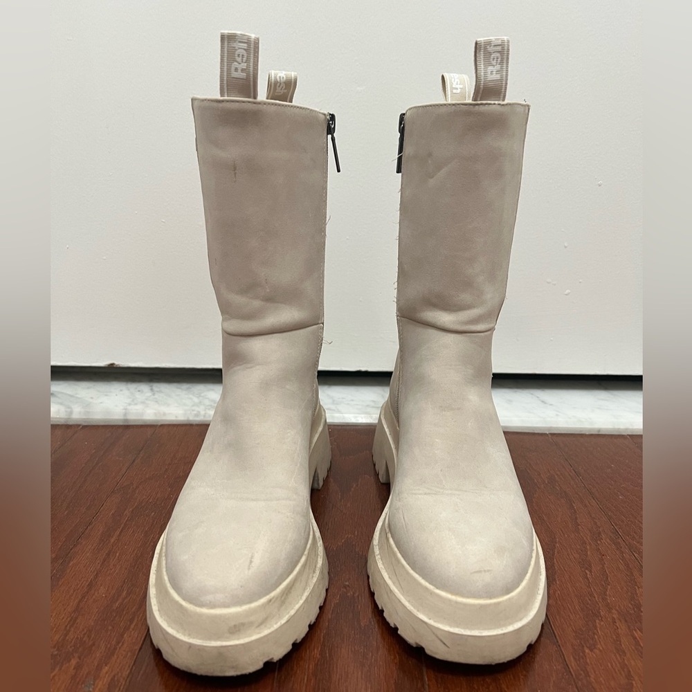 Off-white boots. Very comfortable. Hardly used.  Size 8.